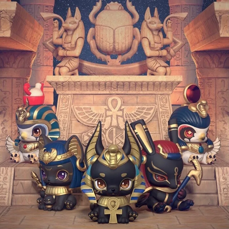 Ciego de la caja de juguetes Aaru jard&iacute;n Egipto Yalu Jard&iacute;n de juegos de misterio figuras de Anime lindo modelo de escritorio casa decoraci&oacute;n para el regalo de novia-0
