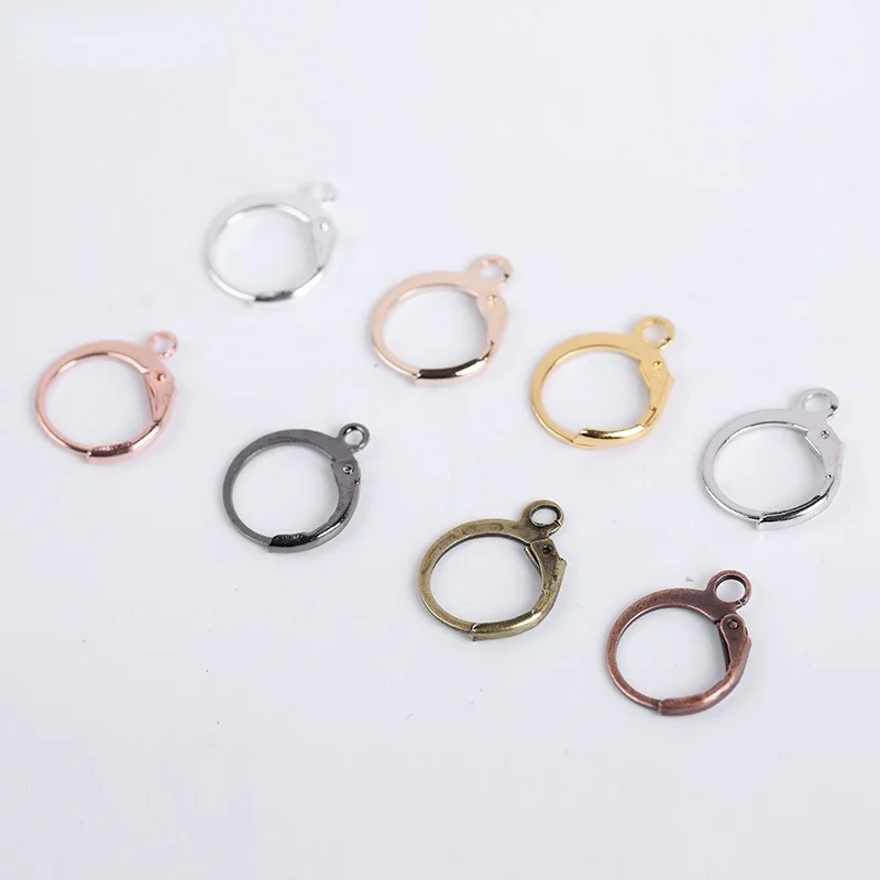 

20 Pcs/Lot 14*12mm 15*10mm French Earrings Hooks Wire Settings Base Hoops Findings For DIY Jewelry Making Supplies Accessories