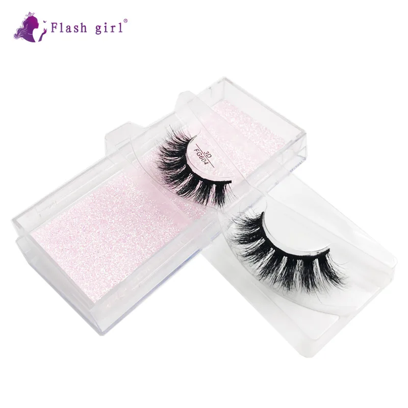 

Professional Flash Girl 3D Real Mink False Eyelashes Handmade Natural Long Fake Eyelash Beauty Makeup FG604