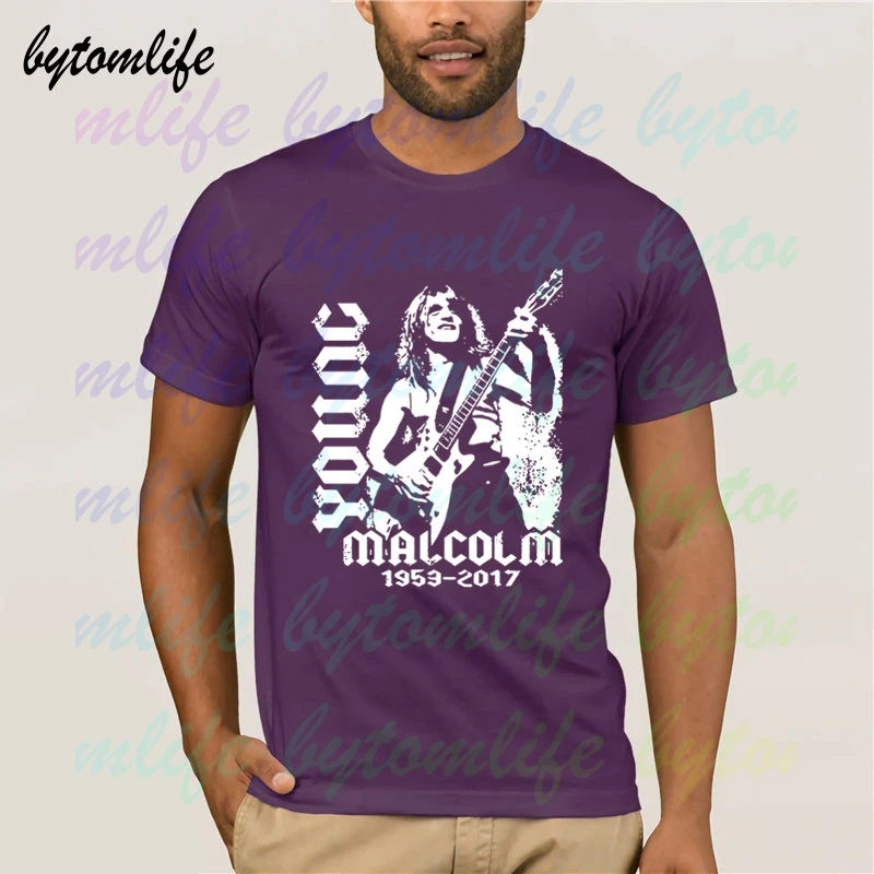 Malcolm Young AC DC Футболка Хард Рок мужская летняя 100% хлопок короткий рукав Популярные