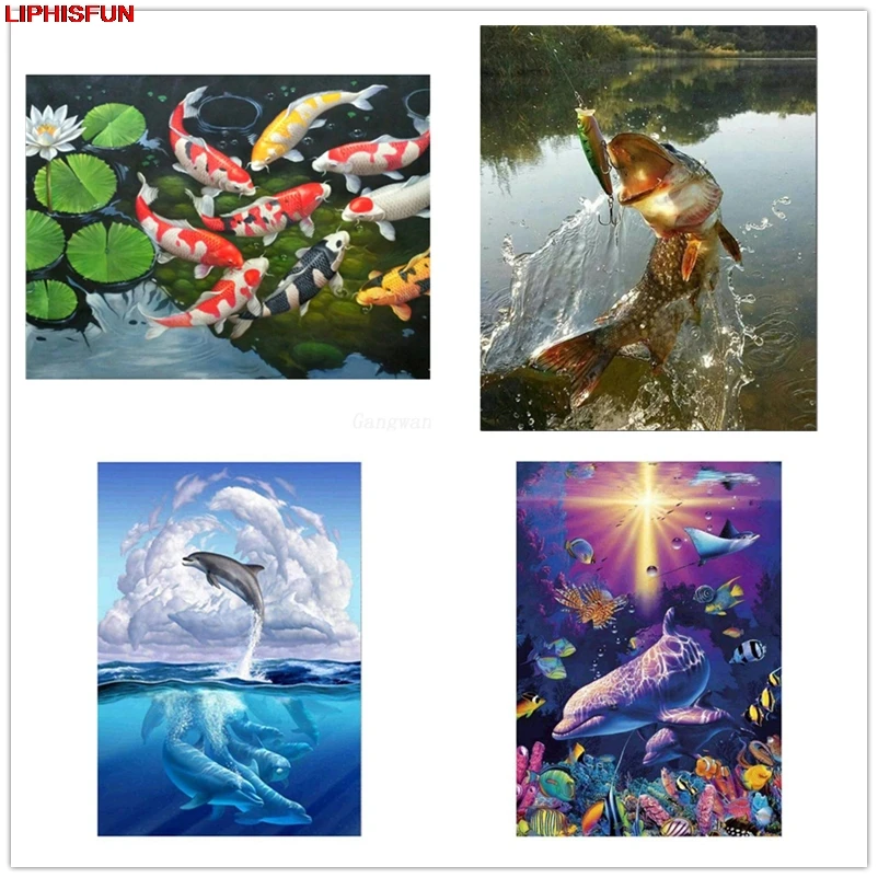 LIPHISFUN полная дрель алмазная живопись ручная вышивка крестиком