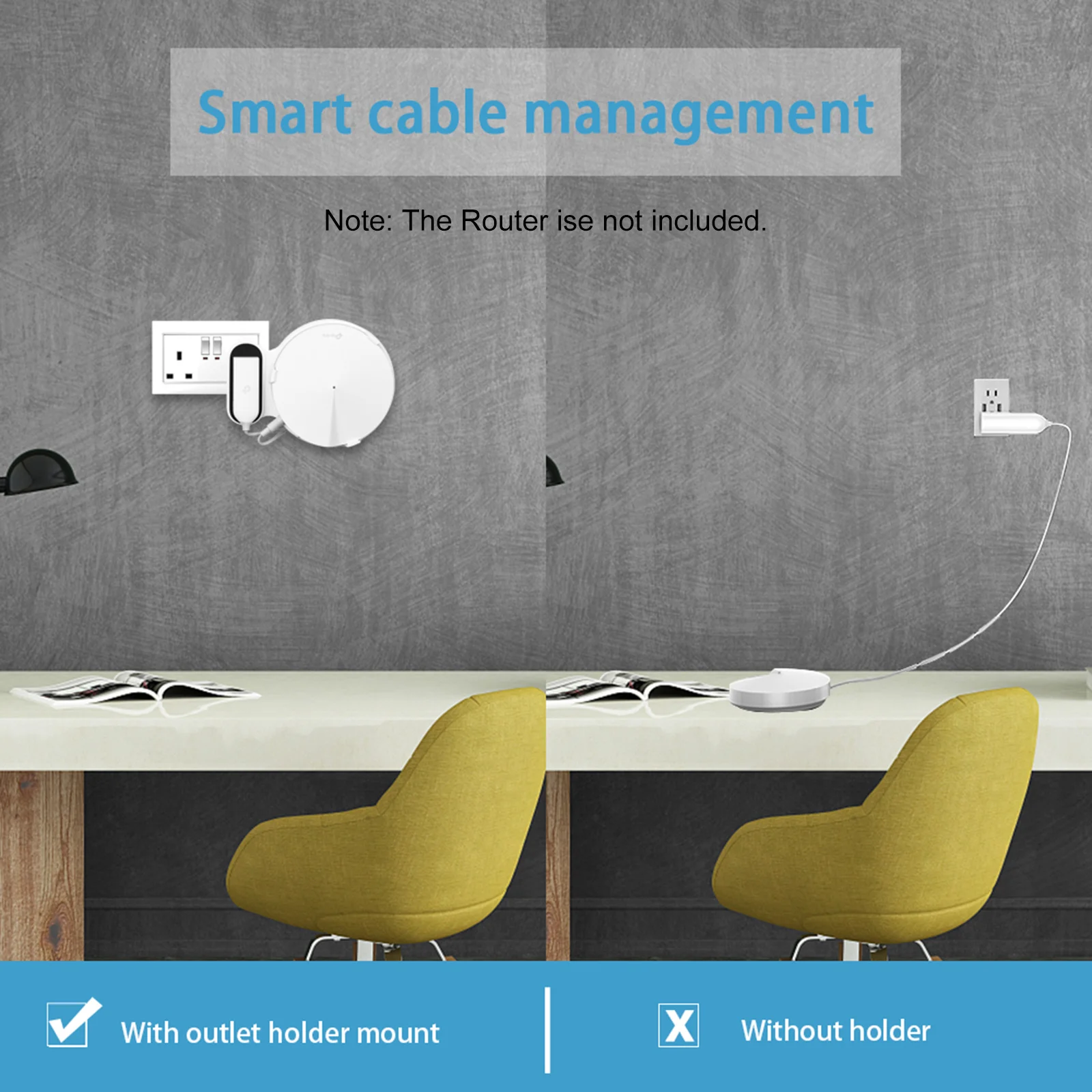 

Wall Mount for TP-Link Deco M5 Whole Home Mesh WiFi System Sturdy Bracket Holder Space Saving TP-Link Router Holder Plug