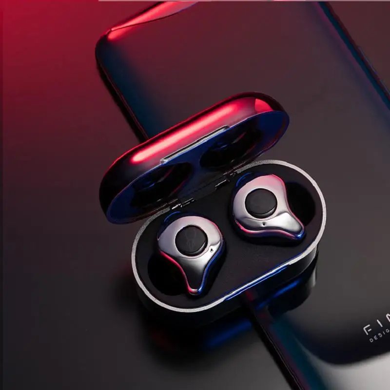 Серебристый poosue E12, ультра TWS, беспроводные Bluetooth наушники, спортивные, Hi-Fi, стерео наушники, гарнитура с шумоподавлением, беспроводное зарядное устройство - Цвет: Серебристый