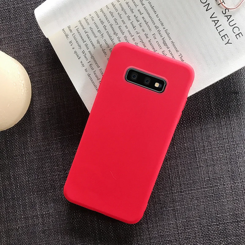 Мягкий силиконовый чехол для samsung Galaxy S10 S9 S8 Plus S7 S6 Edge s Модный яркий однотонный из