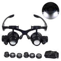 10x15x20x25x binocular loupe with led light for watchmaker headband magnifier glasses jewelry optical lens glasses magnifier