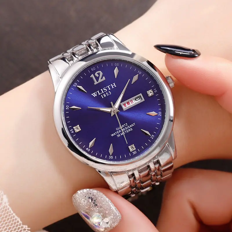 

2021 Lettering Luminous Watch Men's Mechanical Watch Women's Waterproof Couple's Watch Pair of Student Valentine's Day Gift
