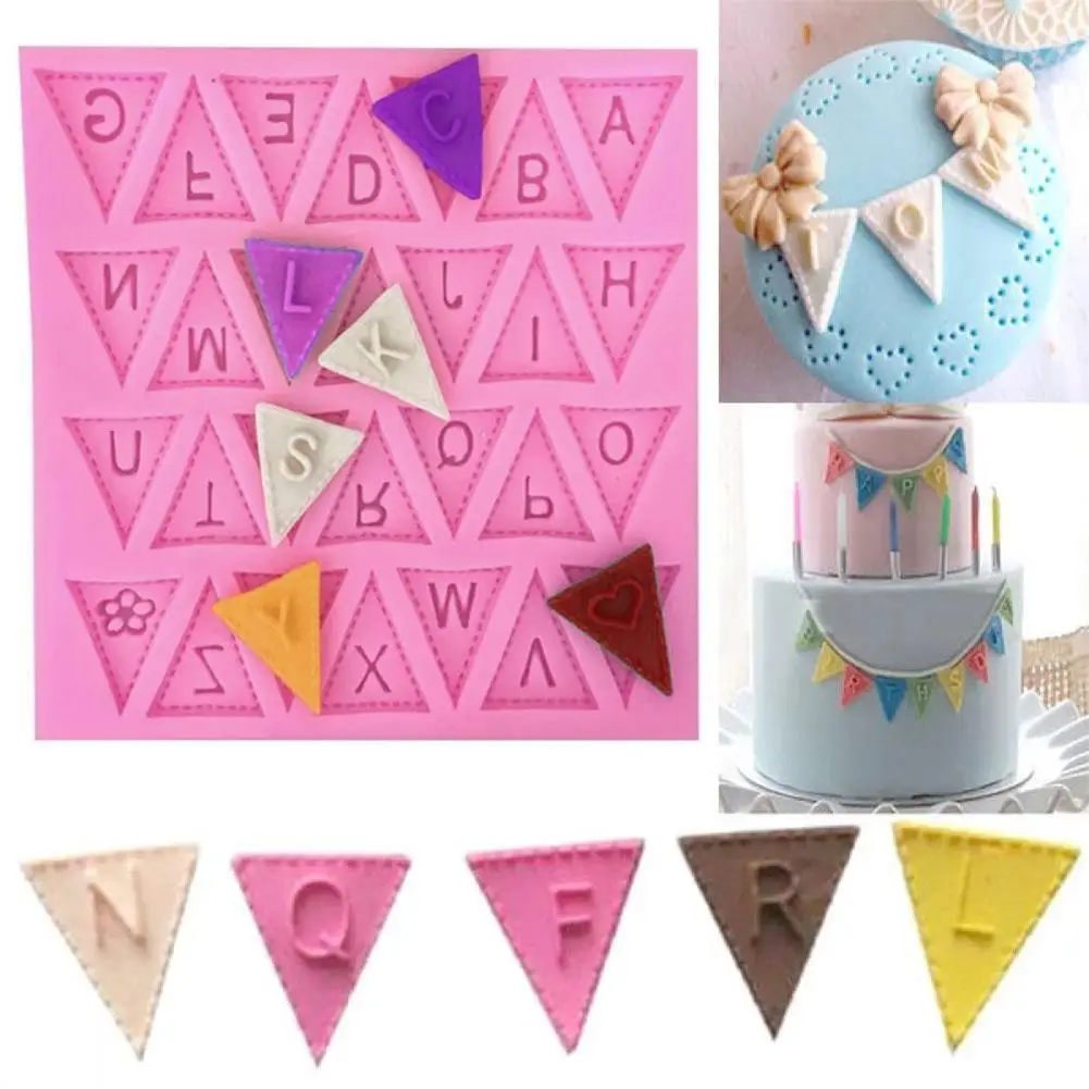 

Letters Mold Triangle Alphabet Silicone Baking Mould Decorating Candy Chocolate Cupcake Gumpaste Nonstick Fondant Tool I0D1