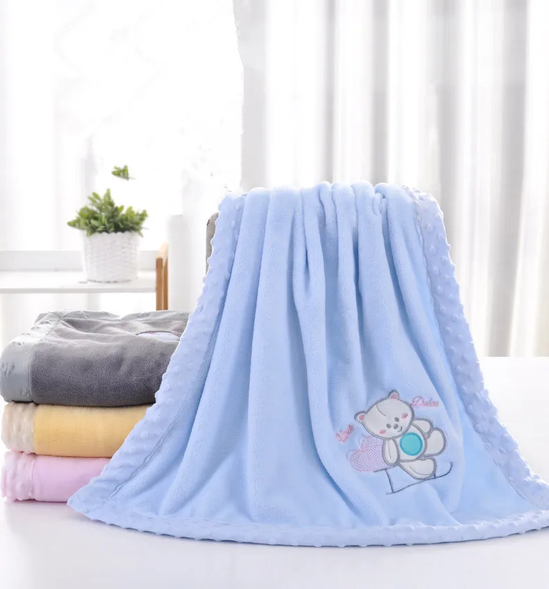

Newborn Baby Blanket Super Soft Infant Boy Girl Bed Flannel Quilts 100*150CM Crib Plaid Sleepsack Stroller Swaddling Cute Animal