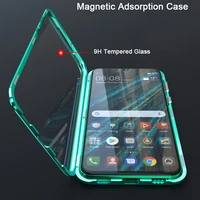 metal magnetic adsorption case for huawei nova 5 pro case tempered glass the front back cover for huawei nova 5i cases bumper