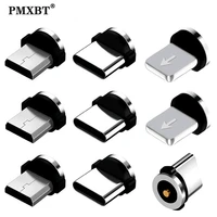 6Pcs Universal Magnetic Tips for Round Magnetic Cable Micro USB Type Magnet Replacement Parts Mobile Phone Dust Plug Adapter