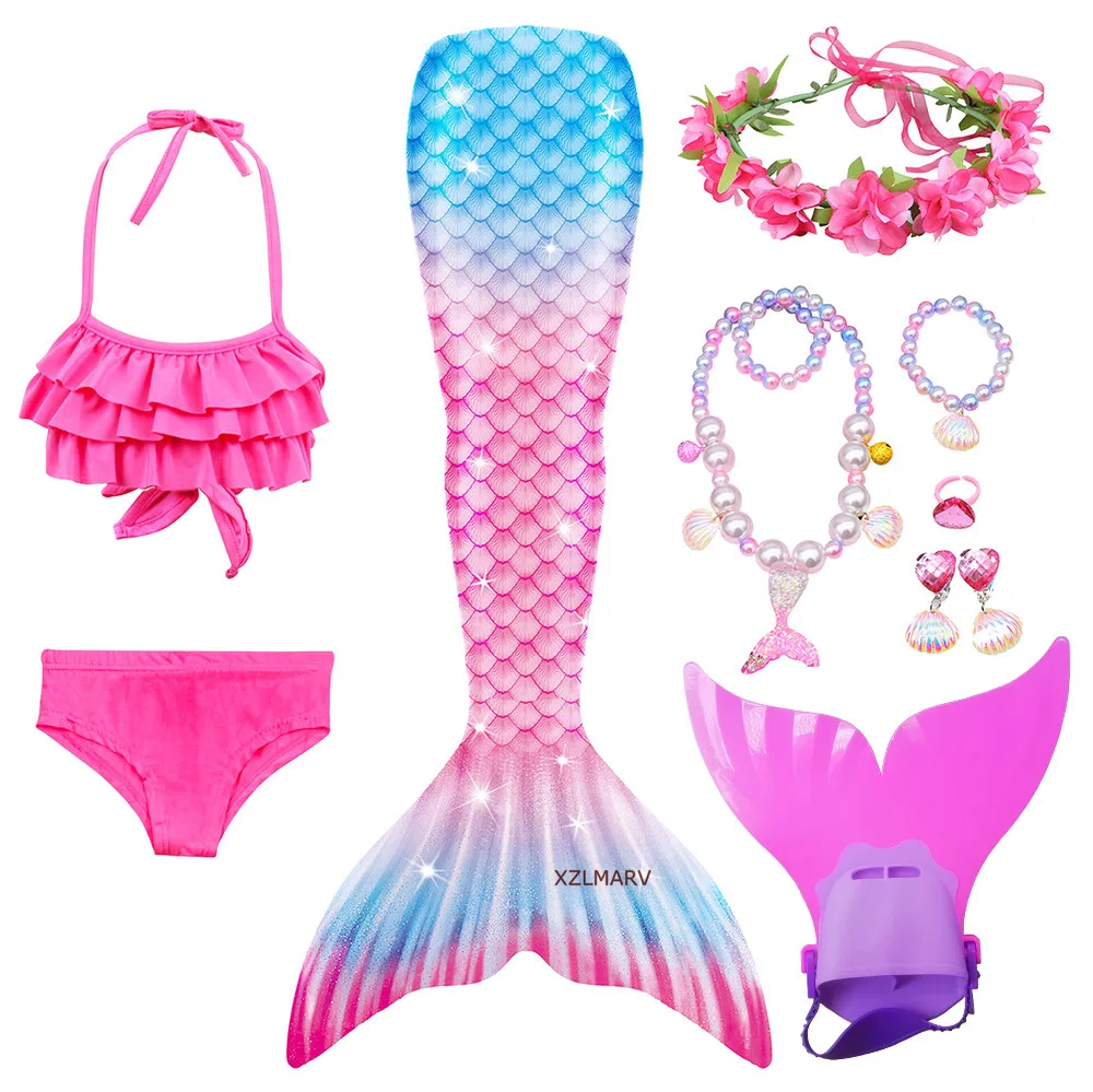 Детский костюм Русалочки купальный для косплея хвост моноласт девочек на день