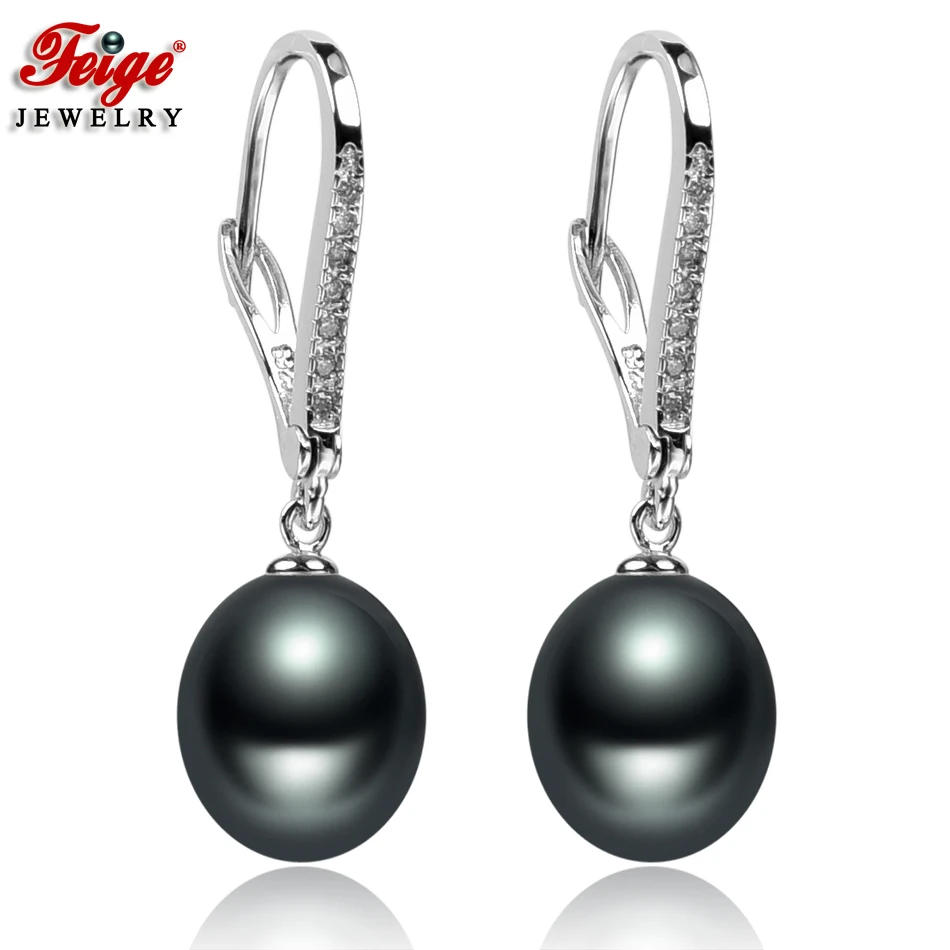 3 Colors 925 Sterling Silver Natural Freshwater Pearl Earrings For Women Party Gifts Drop Earring Fine Jewelry FEIGE