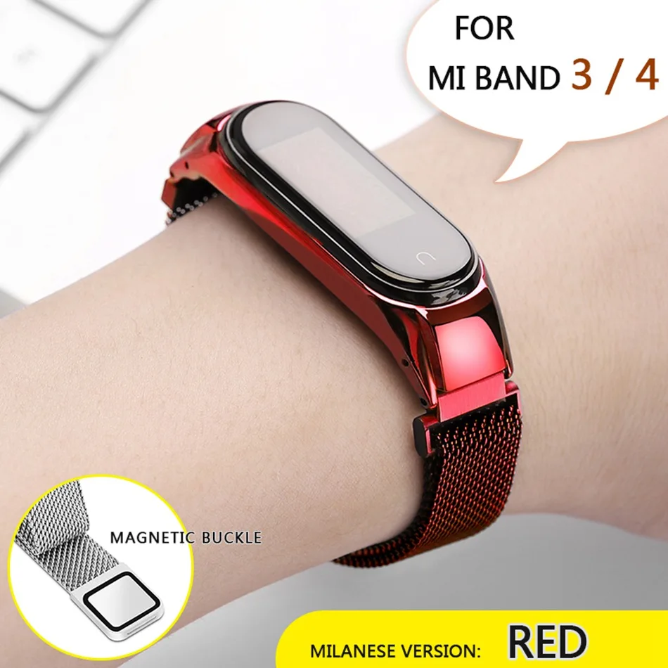 Milanese 017P Браслет mi Band 4 3 ремешок металлический Безвинтовой ремешок из нержавеющей стали для Xiaomi mi Band 4 3 ремешок mi band 4 3 ремешок для браслета - Цвет: Milanese 017P
