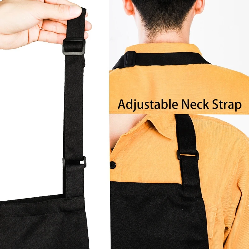 

Kitchen Solid Color Apron Adjustable Bib Apron Dress Men Women Kitchen Restaurant Chef Classic Cooking