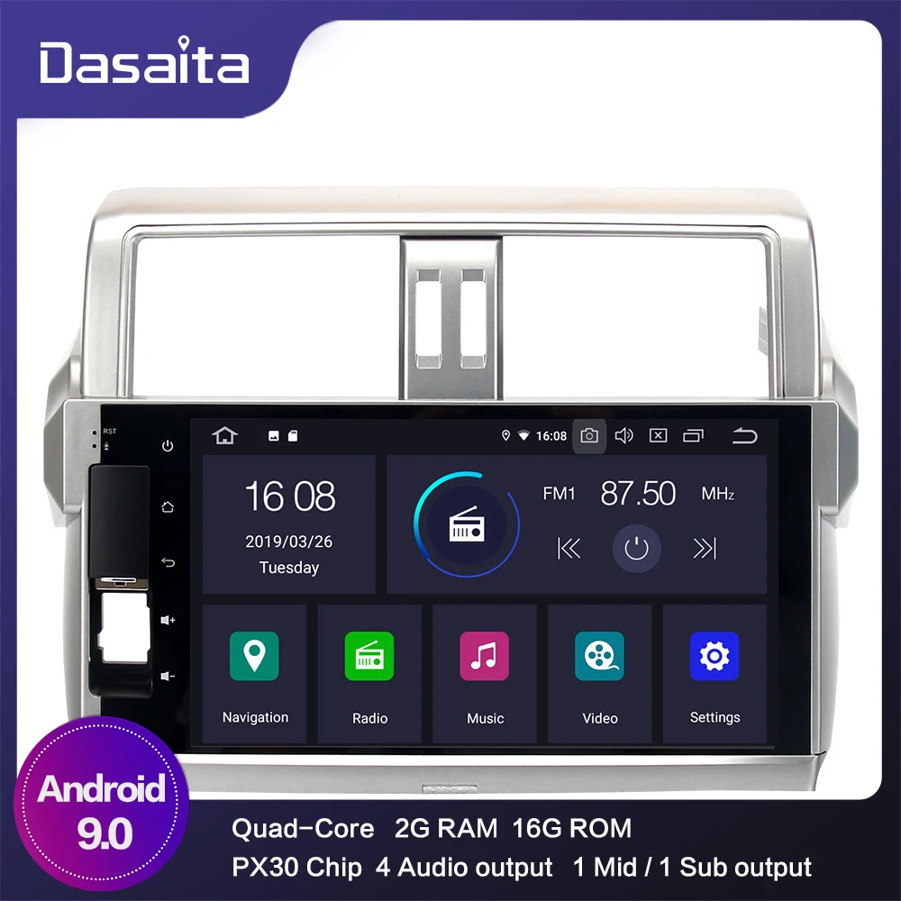 Android 9 0 автомобильный 2 din мультимедийный автомобиль для Toyota new Prado 150 2014 2015