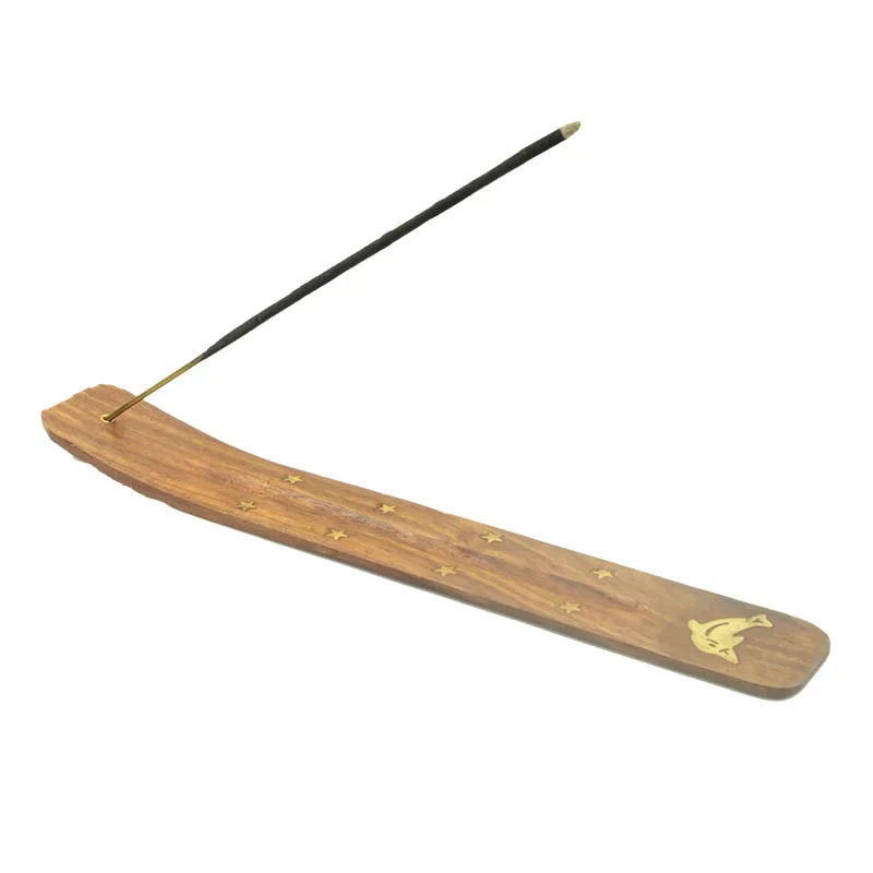 Ручная работа курильница деревянная медная пластина из розового дерева