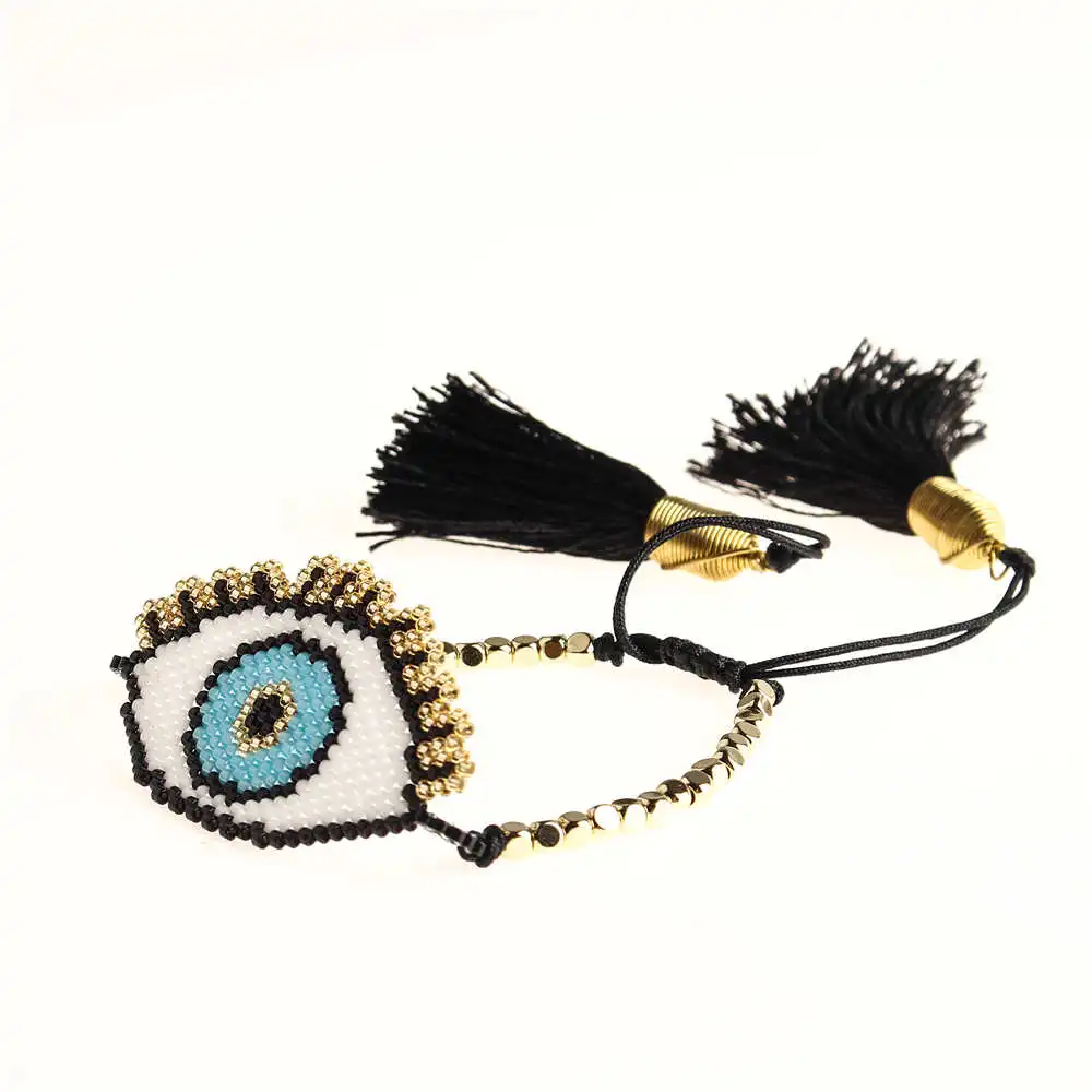 Go2boho Delica MIYUKI браслет Турецкий Дурной глаз браслеты женские кисточки для глаз Pulseras Mujer тканые летние пляжные украшения