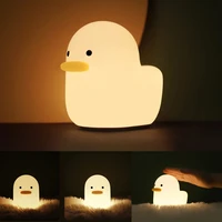 soft silicone duck night light cute childrens toys lamp bedside table desk led night lamps for children baby kids room gifts