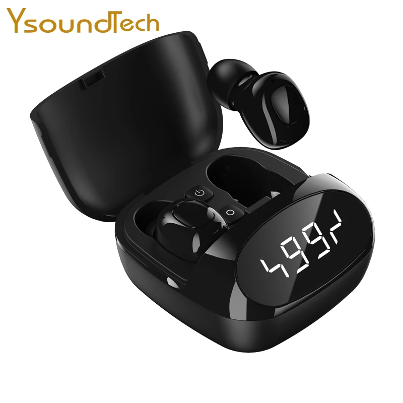 

LED Clock Display TWS Wireless Earphone Bluetooth Headset 3D Surround Sound Headphone Gaming Music Earbuds Waterproof Earpiece
