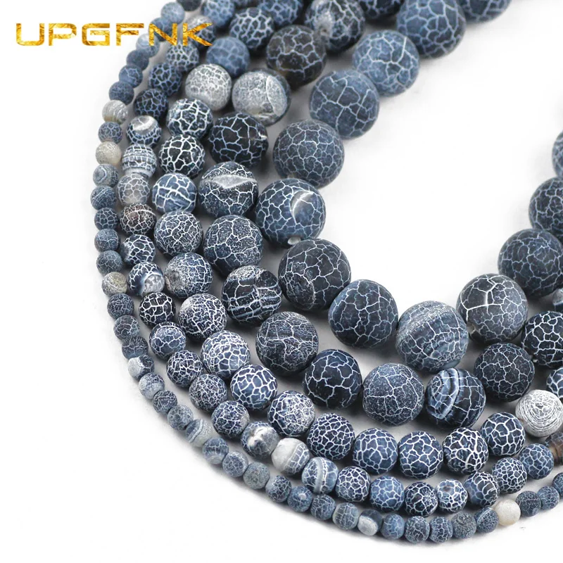 Натуральный камень черный мороз треснувшая мечта дракон аналогичные бусины для