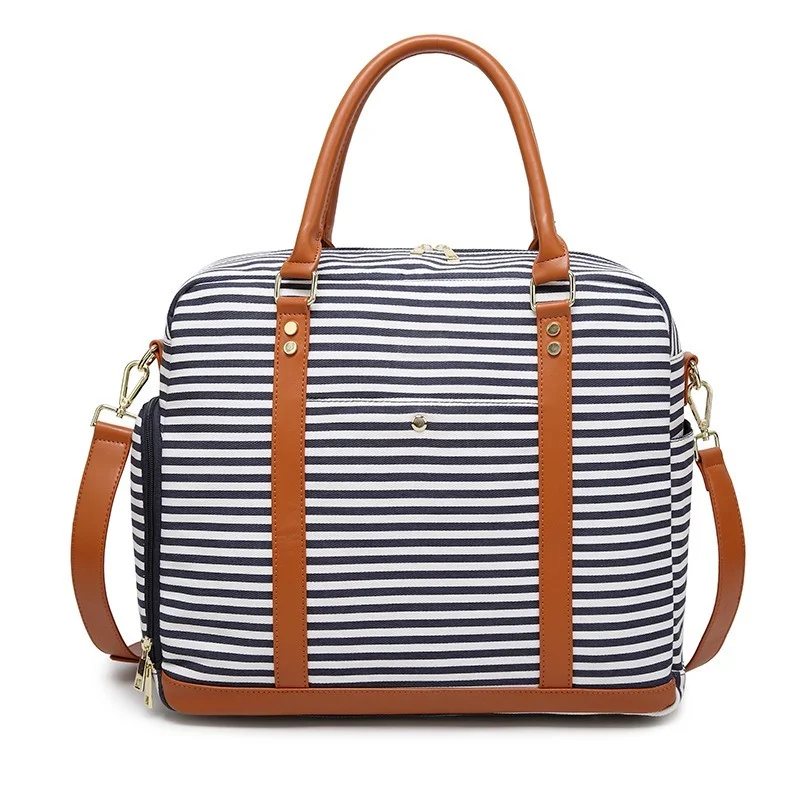 

Новая модная женская дорожная сумка, портативный чемодан, спортивная сумка, полосатая холщовая женская сумка на плечо, пляжный тоут для вых...