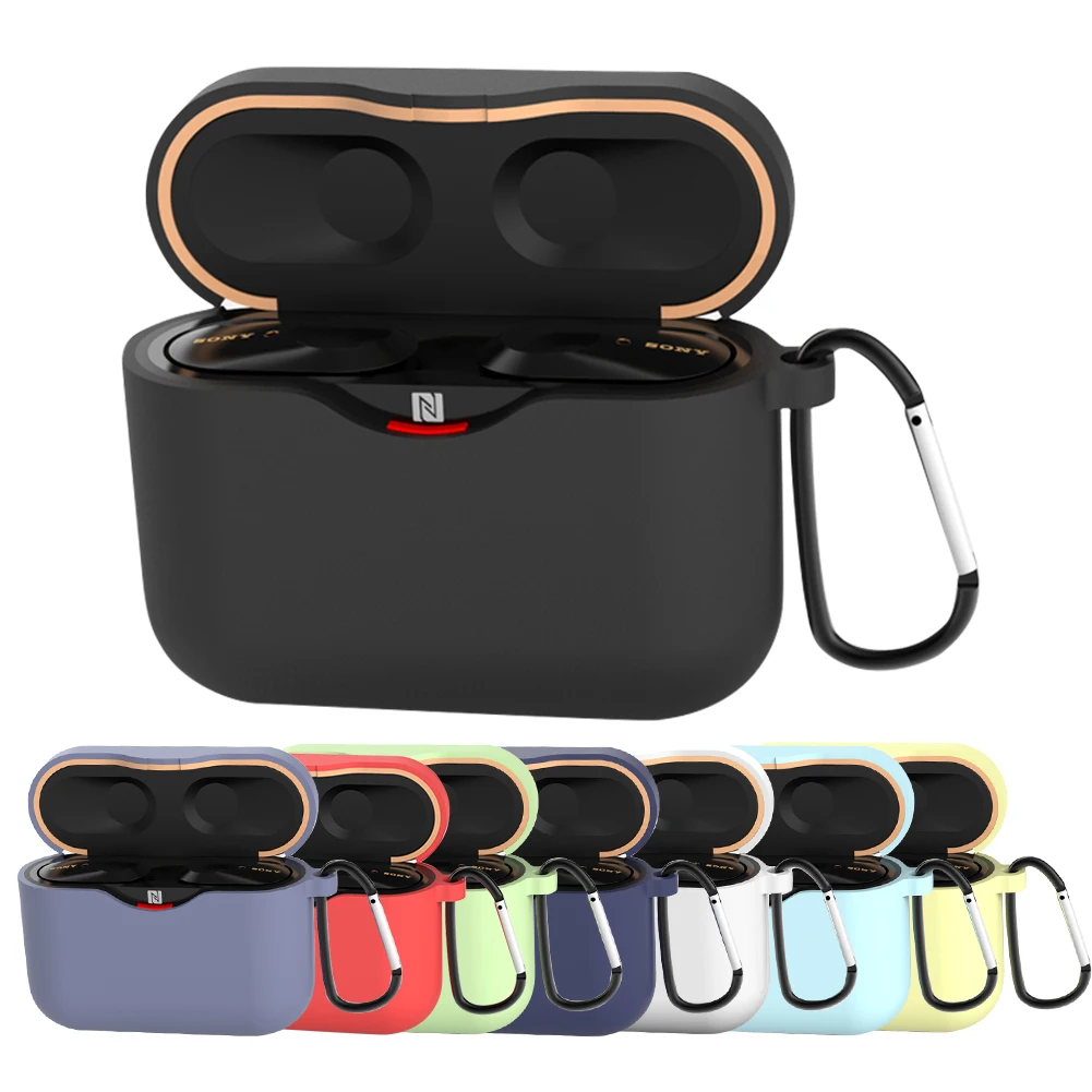 

Silicone Headphone Protective Case Wireless Bluetooth Headset Storage Case With Hook For Sony WF-1000XM3 Headset Usual