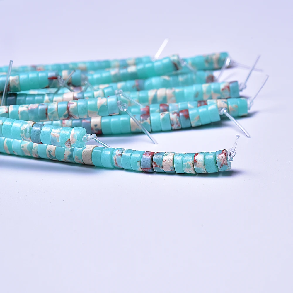 Бусины Asingeloo 2x4 мм из натурального камня яшма россыпью для изготовления браслетов