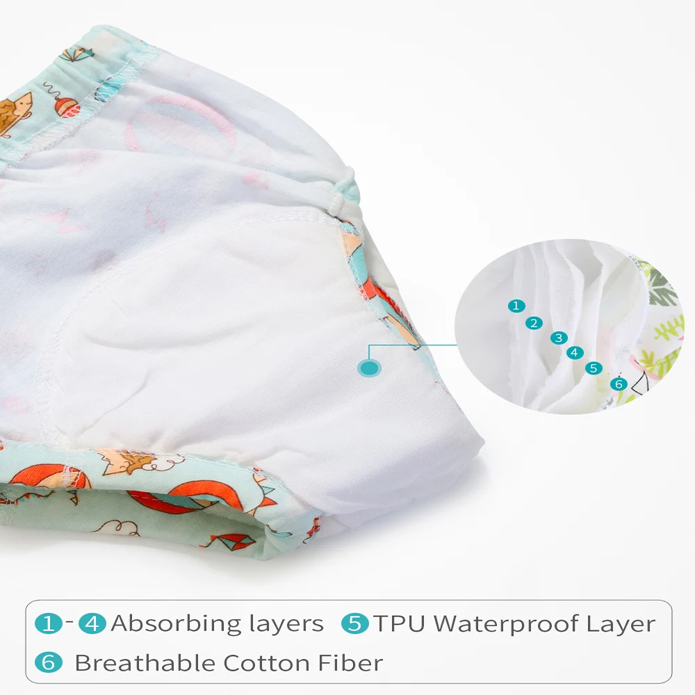 Многоразовые хлопковые подгузники моющиеся тканевые дышащие мягкие