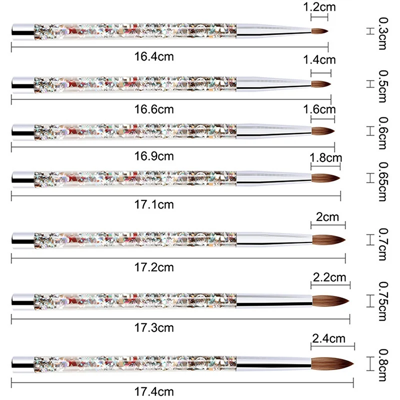 

Acrylic Nail Art Brush No 8/10/12/14 UV Gel Carving Pen Brush Liquid Powder DIY Nail Drawing Liquid Glitter Handle