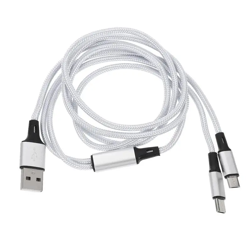 

Двойной зарядный кабель в нейлоновой оплетке USB кабель для зарядки телефона кабель для передачи данных