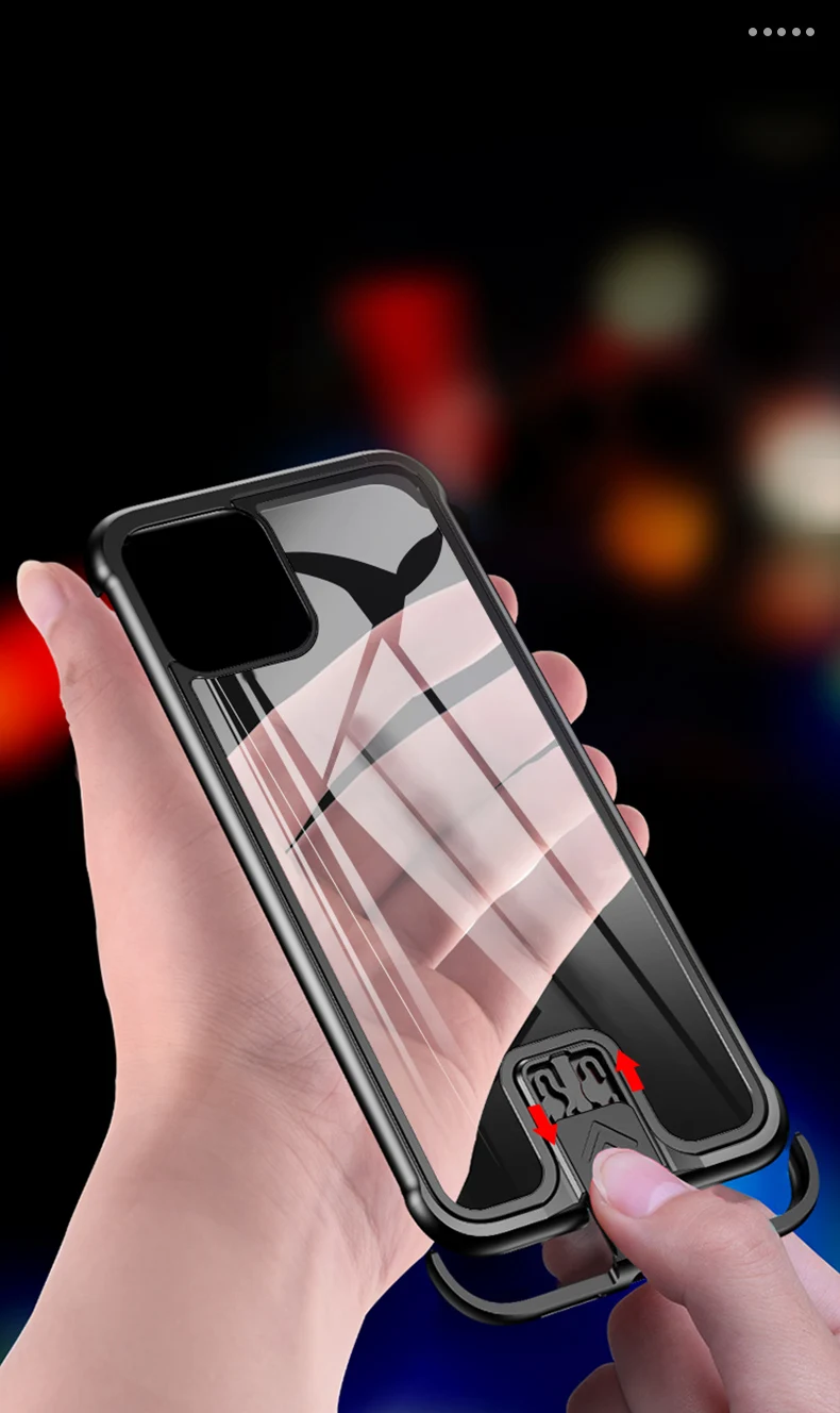 Для iPhone11 противоударный двухтактный металлический каркас задняя крышка из закаленного стекла чехол для iPhone 11pro Max чехол
