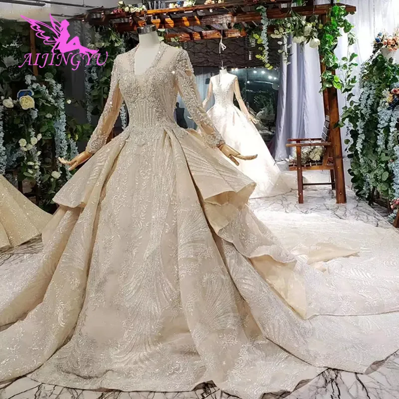 

AIJINGYU Contemporary Dresses Casual Gowns Sleeves Wedding-Dress Drees Gown United Kingdom Top Wedding Dress