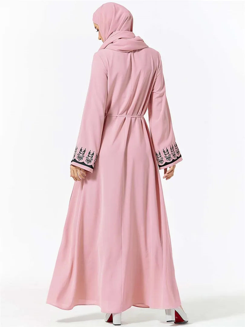 Элегантное мусульманское платье макси с вышивкой Abaya хиджаб длинный халат платья