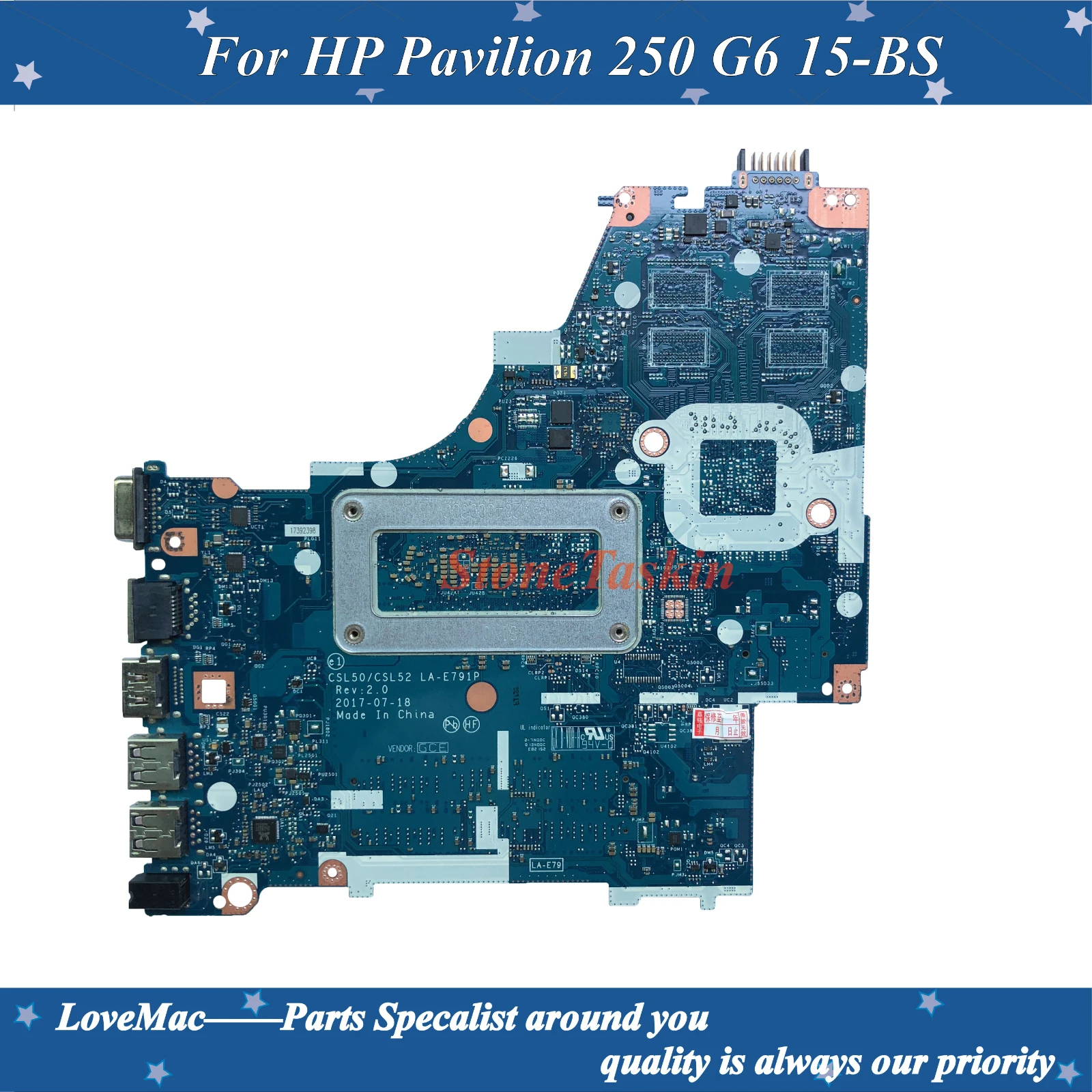 Оптовая продажа материнская плата CSL50/CSL52 для ноутбука HP 250 G6 с SR2UW LA-E791P CPU 926249-601