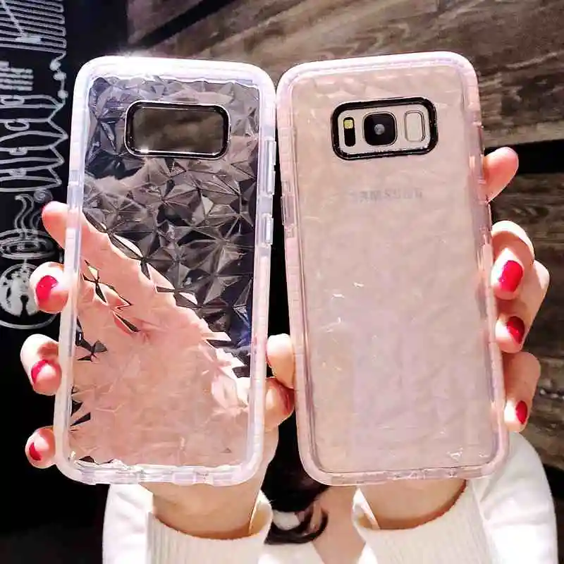Двухслойный противоударный Прозрачный чехол для Samsung Galaxy S10 S8 S9 Plus S10e Note 9