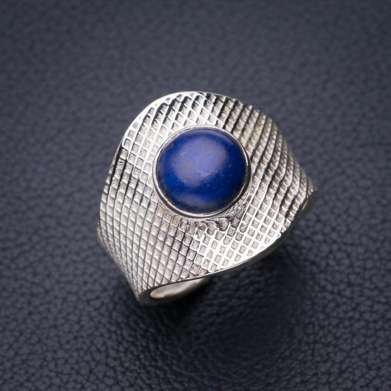 

StarGems Natural Lapis Lazuli Opening Handmade 925 Sterling Silver Ring 8.5 D7989