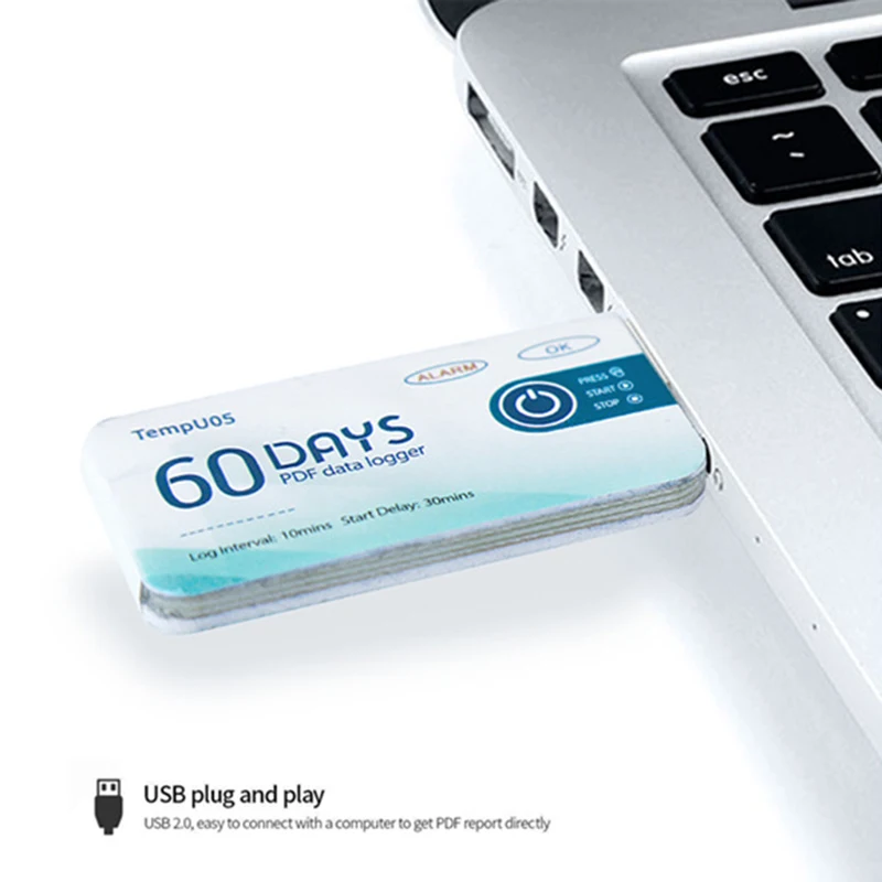 USB Регистратор температуры регистратор данных одноразовые 60 дней записи 1000