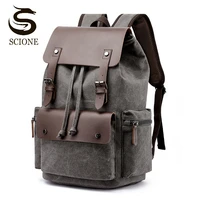 2022 vintage canvas backpack laptop bags college school backpack mens canvas travel bags large capacity backpack