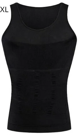 Black XL Мужское Корректирующее белье без рукавов для живота, банный жилет для похудения, Антицеллюлитный пояс для похудения, горячее нижнее белье, рубашка - Цвет: Black XL