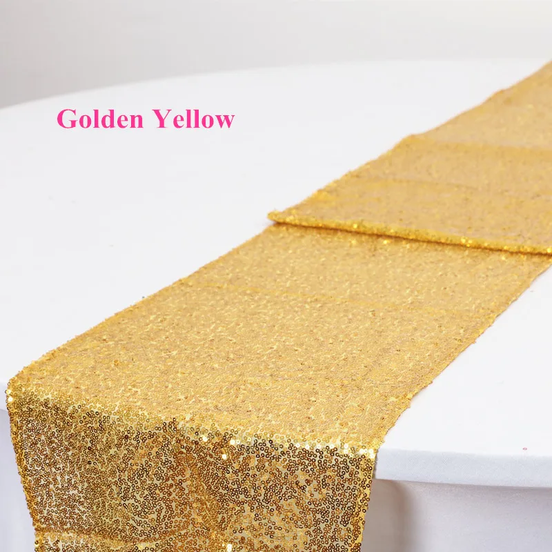 Golden Yellow WedFavor блестящая подвеска золотистого и серебристого цвета, блестящая настольная дорожка с блестками, блестящая настольная дорожка для свадебного банкета, вечерние украшения для мероприятий - Цвет: Golden Yellow