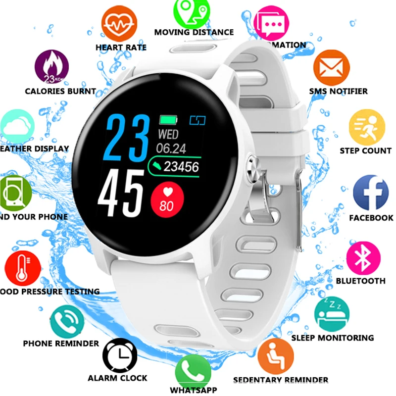 IP68 Водонепроницаемые Смарт-часы для мужчин фитнес-трекер монитор сердечного