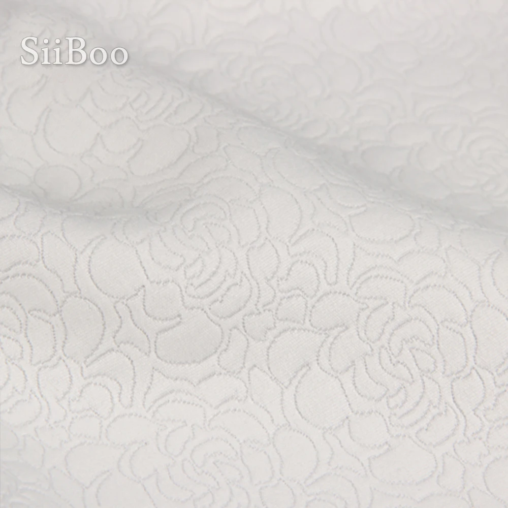 Американский стиль белый цветочный жаккард мягкая ткань для платья пальто