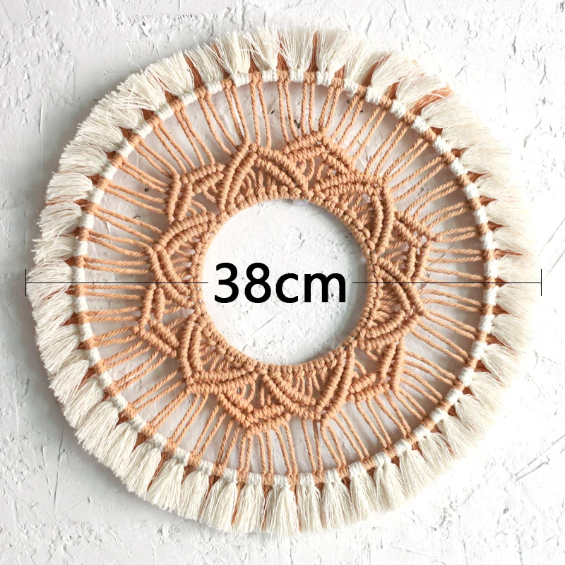 Бохо домашний декор, ручная работа, круглая тапестрия для спальни, подвесные подвески для гостиной, патчворк, боэмский макраме колганте.