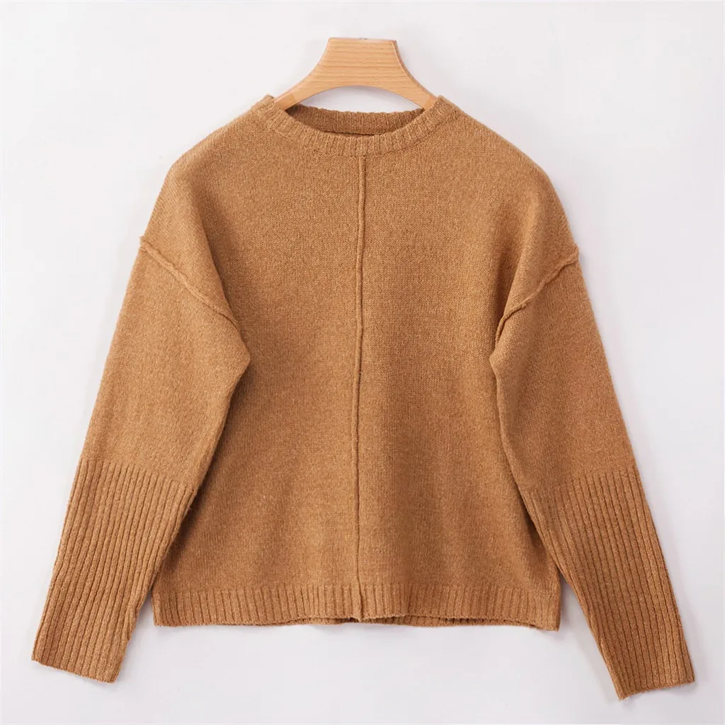 SAGACE Trend повседневные однотонные вязаные пуловеры свитер для женщин блузка с