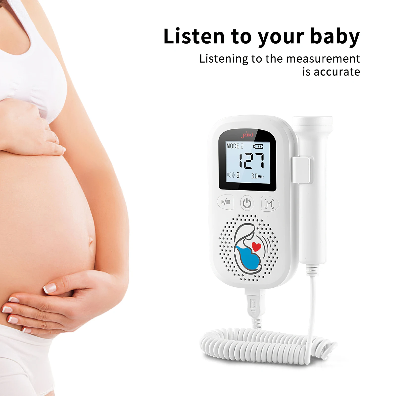 

Baby LCD Sonar Doppler Portable Doppler Fetal Heart Rate Monitor For Pregnant Ultrasound Fetus Heartbeat Detector No Radiation