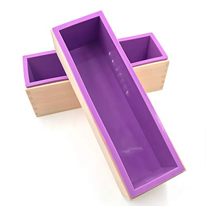 

Silicone Soap Molds Kit - 2 Pcs Flexible Rectangular Soap Silicone Mold with Wood Box, Stainless Steel Wavy & Straight Scraper f