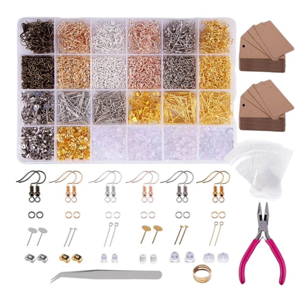 

4240x Earring Making Kit, Earring Making Supplies set with Earring Earring Backs Posts, Jump Rings for Jewelry Making Supplies