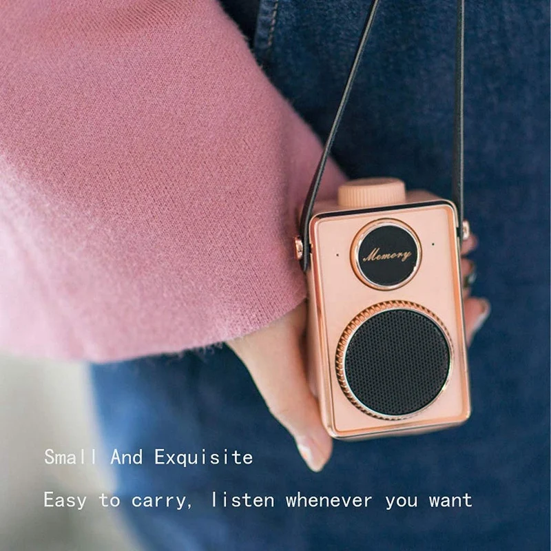 

Portable Bluetooth Speaker, Fashion Retro Portable Wireless Bluetooth Speaker Mini Stereo Bluetooth 4. 0 Outdoor Surround Sound
