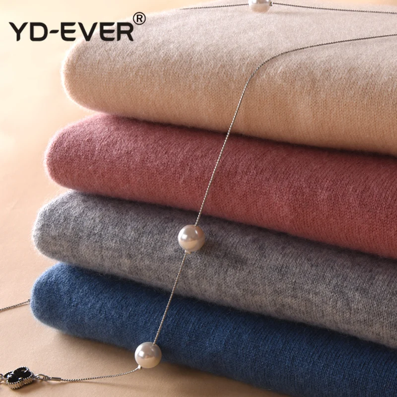 Высокое качество женский свитер 100% козья шерсть кашемир пуловеры зима новая мода