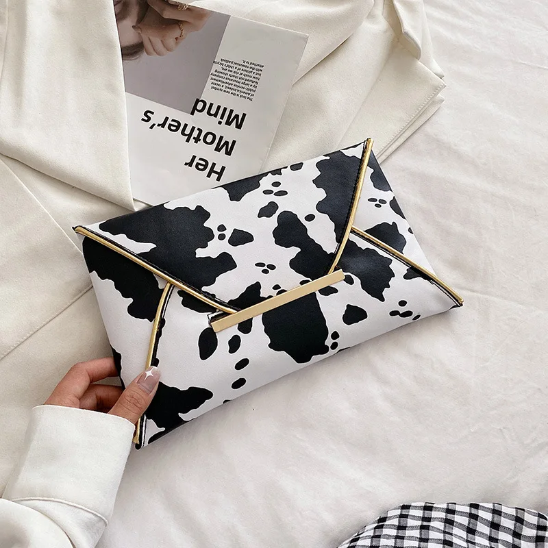 

Leopard Envelope Package Ladies Handbag Fashion Shoulder Bag Sidebag Collision Color Small Square Bag Casual Bags for Women